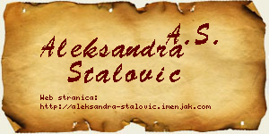 Aleksandra Stalović vizit kartica